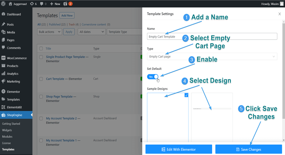 Create an empty cart template for empty cart page