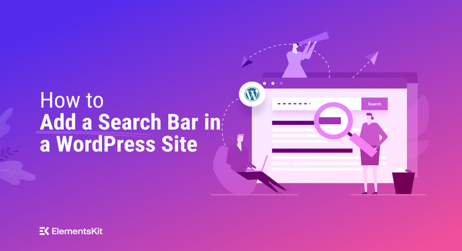How to add a search bar in wordpress site banner