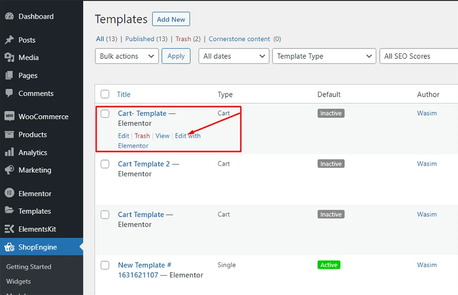 Rediger med elementor til kurvtabel-widget