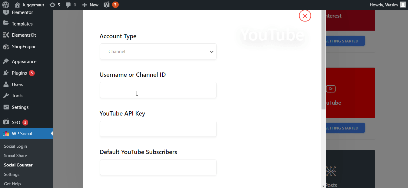 Provide the necessary data for YouTube