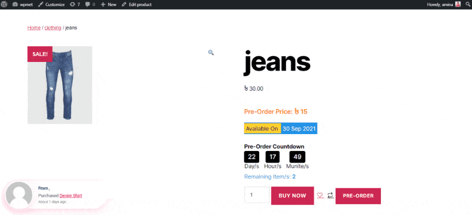Product page conversion optimization: final outlook of preorder