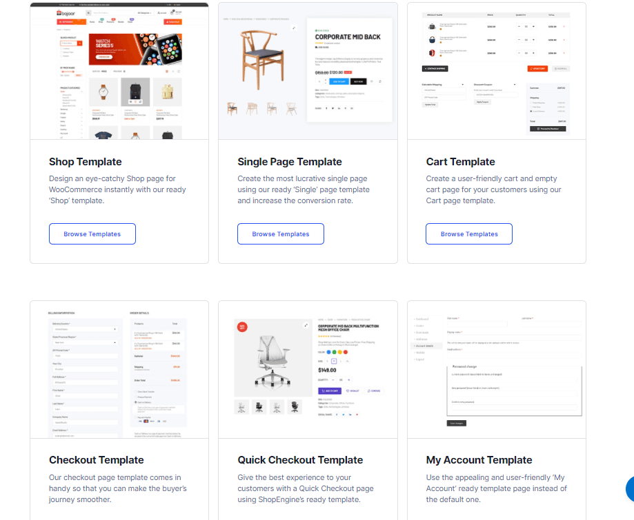 ShopEngine template library