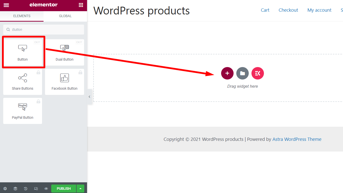 how to add button in WordPress website