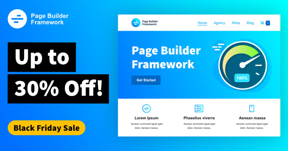 Page Builder Framework Black Friday deals