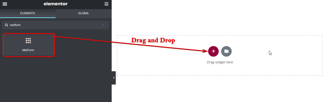 Drag and drop metform