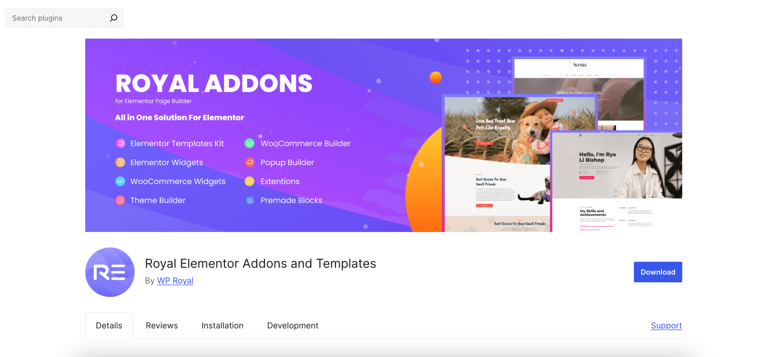 Royal Addons, a free WooCommerce Elementor addon