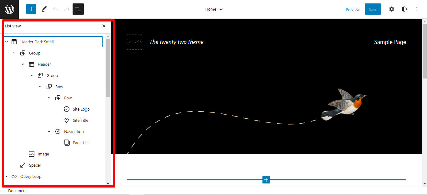 twenty twenty-two theme layout