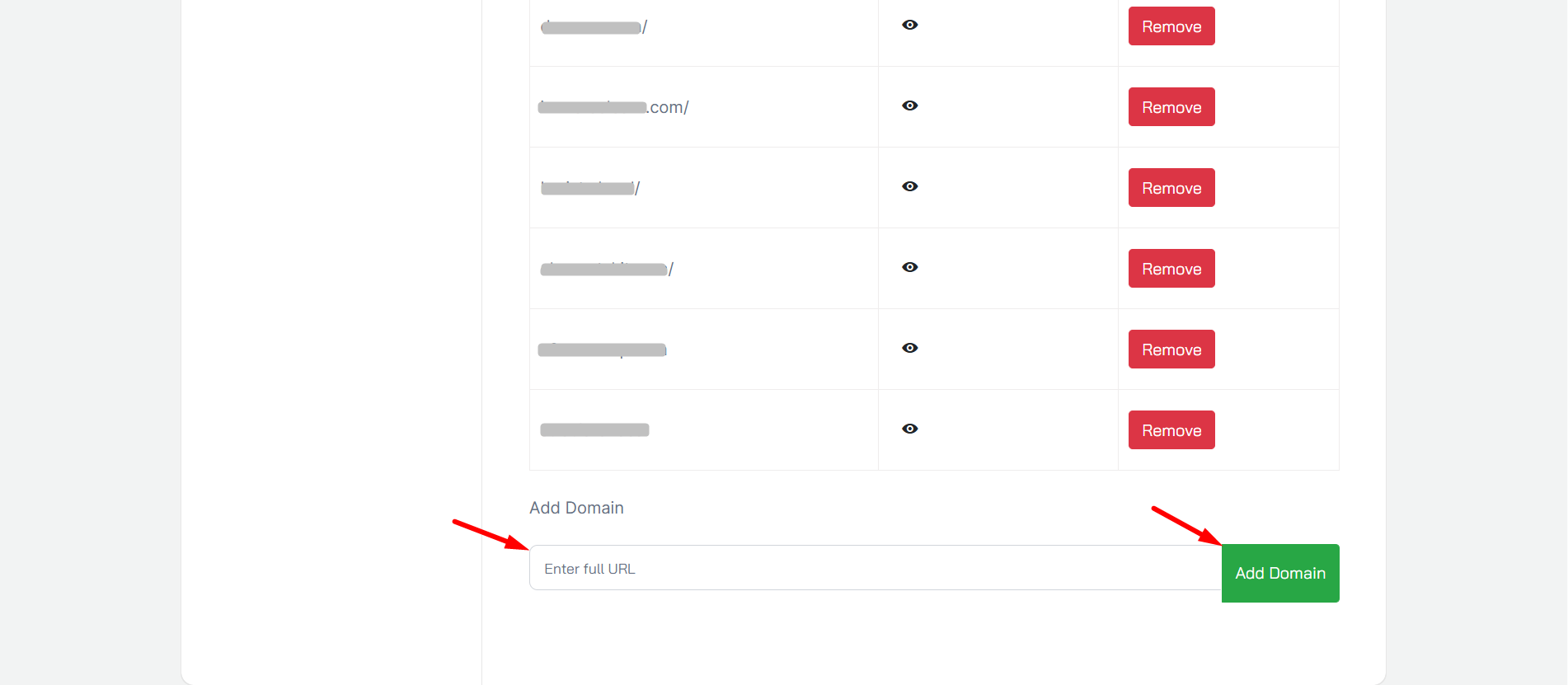 Add Domain of your site