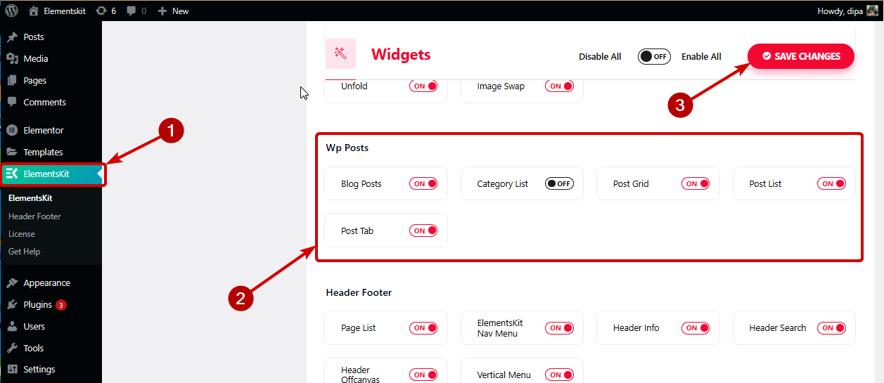 Enable post related widgets of ElementsKit