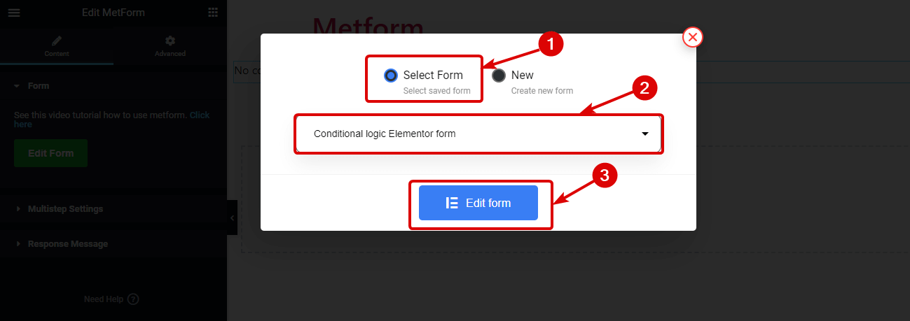 betinget logik Elementor form