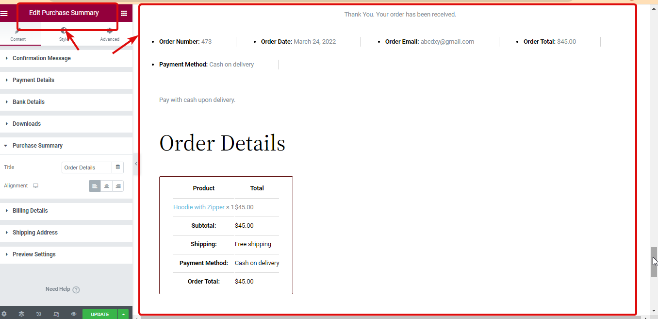 Elementor 3.6 WooCommerce purchase summary widget New Features and Improvements of Elementor 3.6