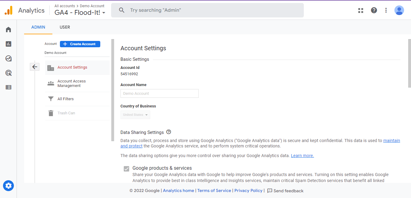 customize user settings to add properties for GA4