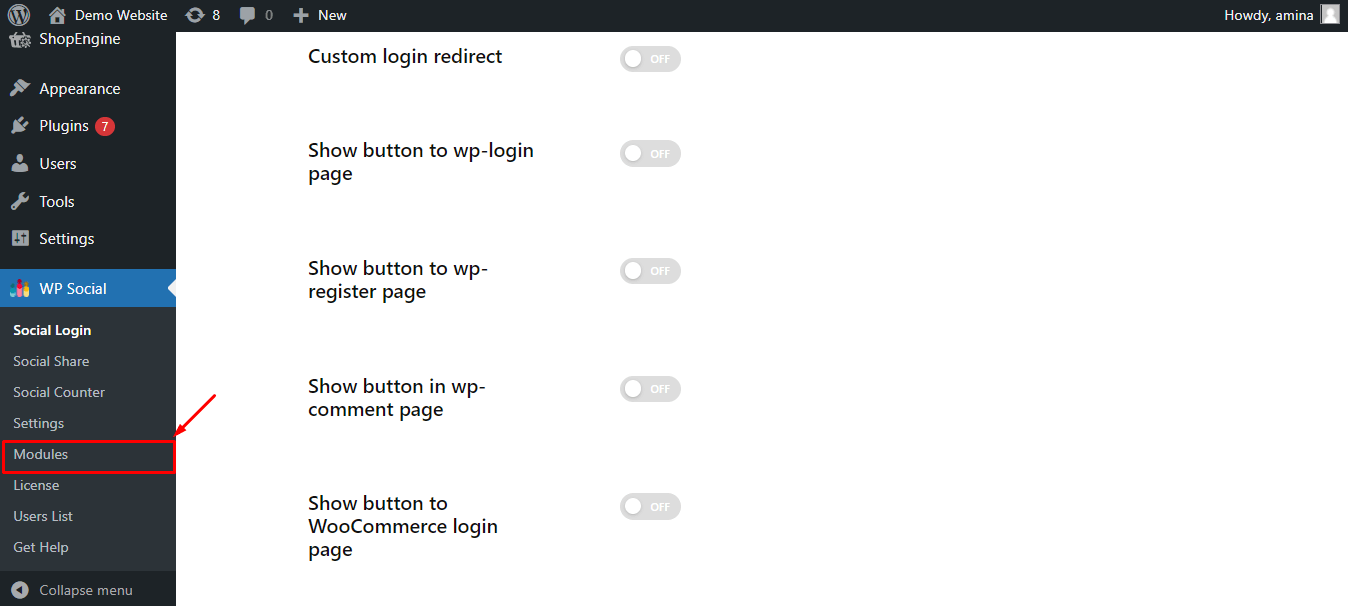 Habilite la exportación de usuarios sociales para exportar usuarios