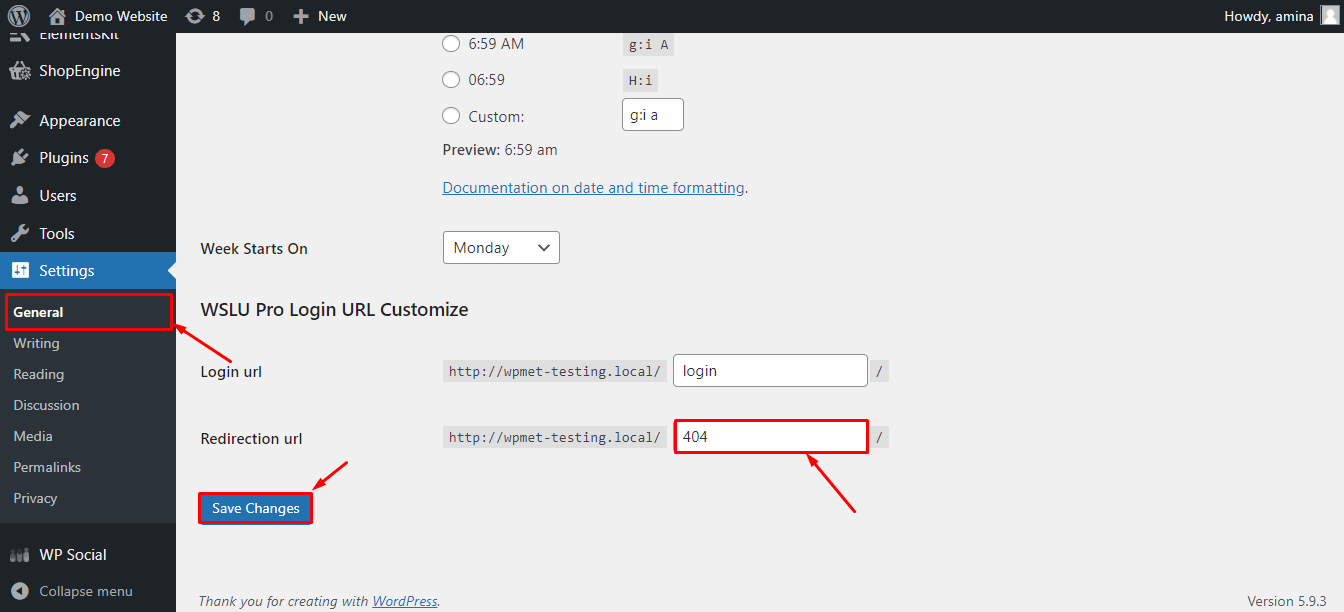 redirecting login page with WP Social