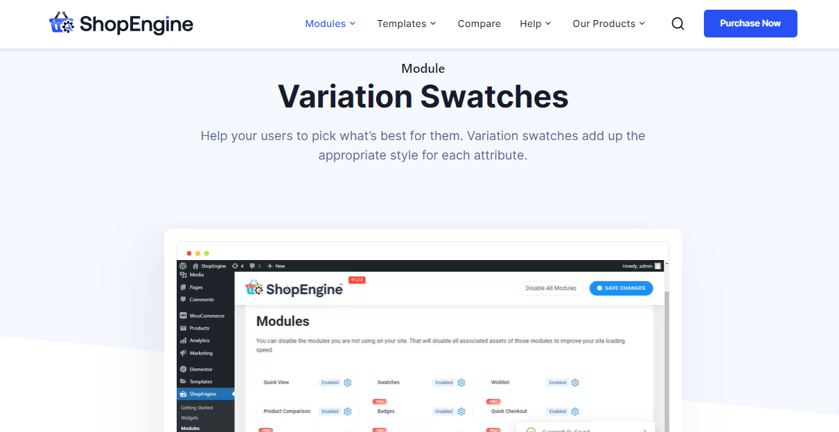ShopEngine WooCommerce variable product plugin