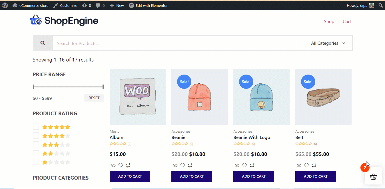 Customize category page preview