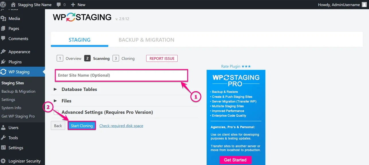 Clonando site de teste WP
