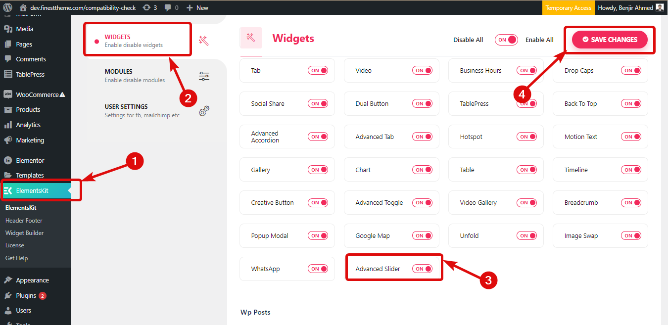 How to add Advanced Slider in Elementor using ElementsKit