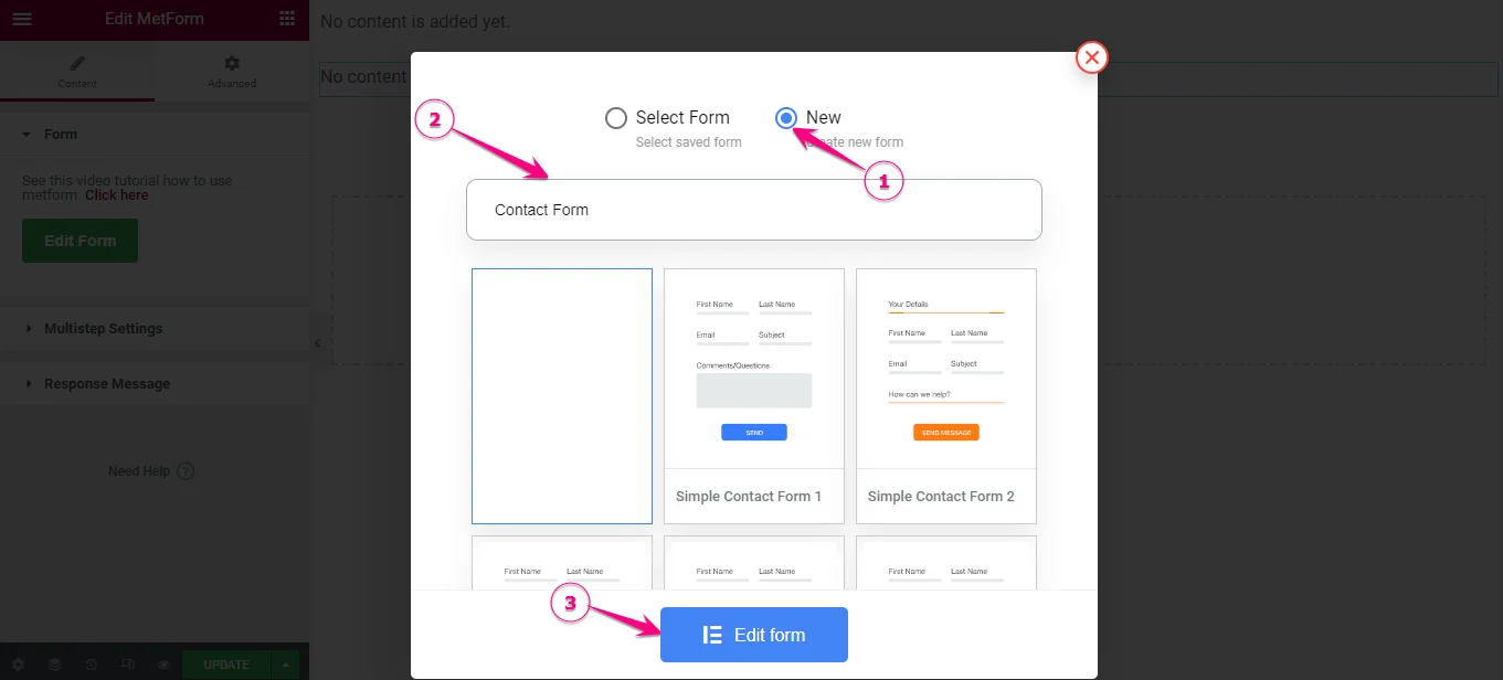 edite o formulário para integração do HubSpot