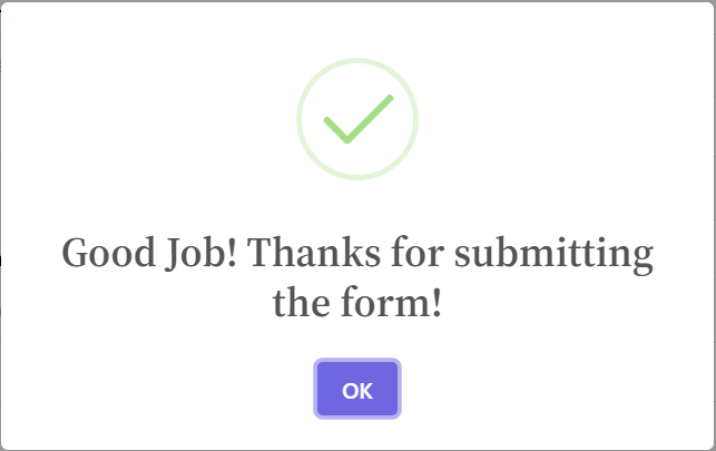 Display Success Message After Form Submit-Sweet Alert