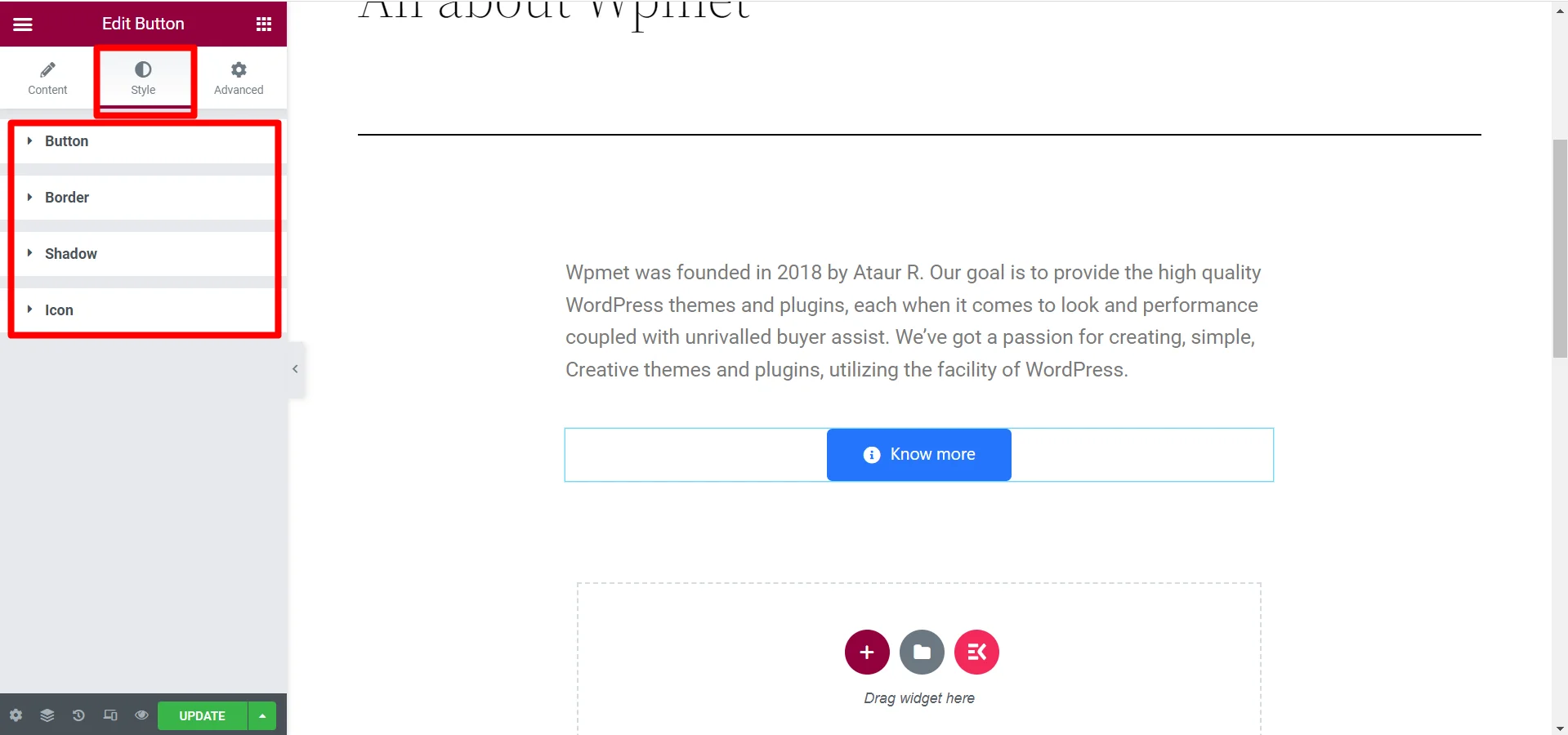 A button widget helps to create useful buttons quickly.