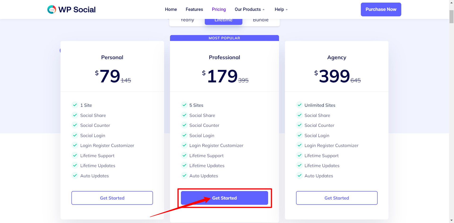 WP Social Pro Pricing