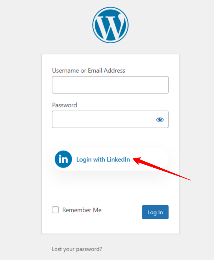 LinkedIn social login integration for WordPress successful.