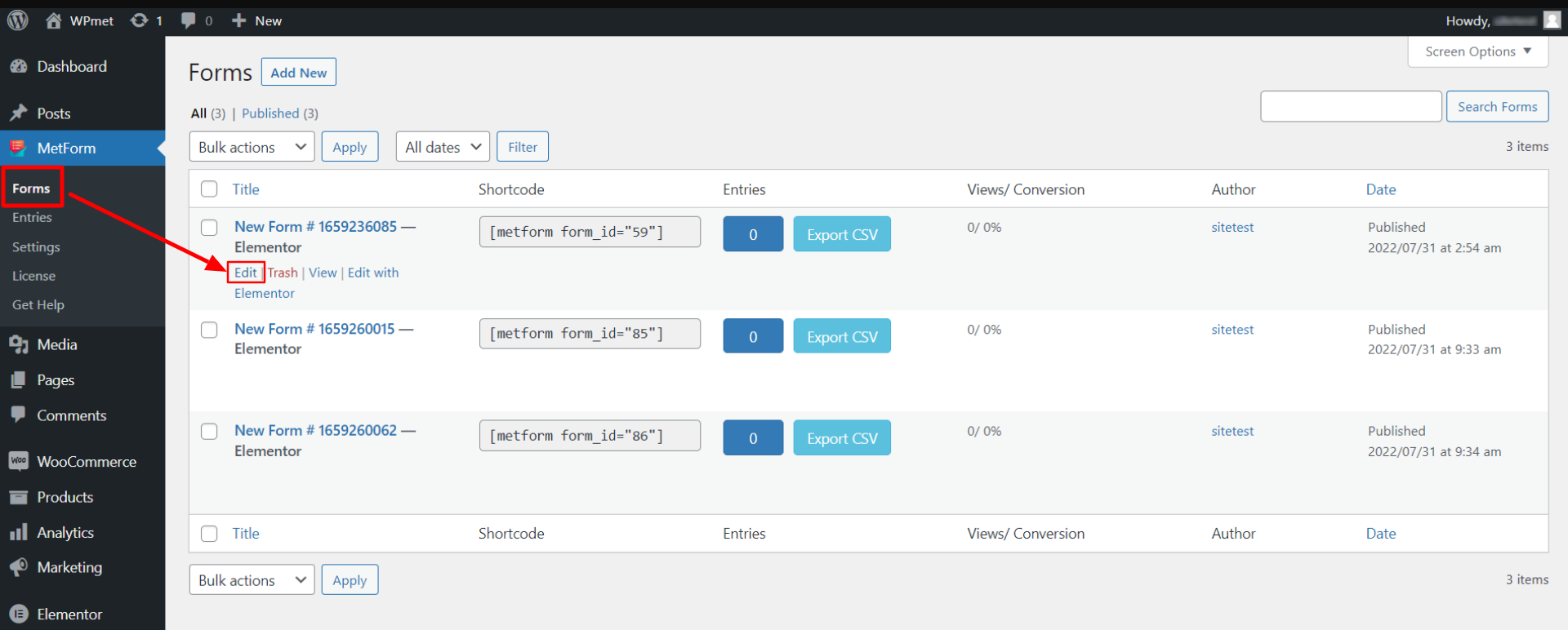 WordPress REST API integration with MetForm