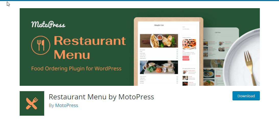 Restaurant Menu by MotoPress