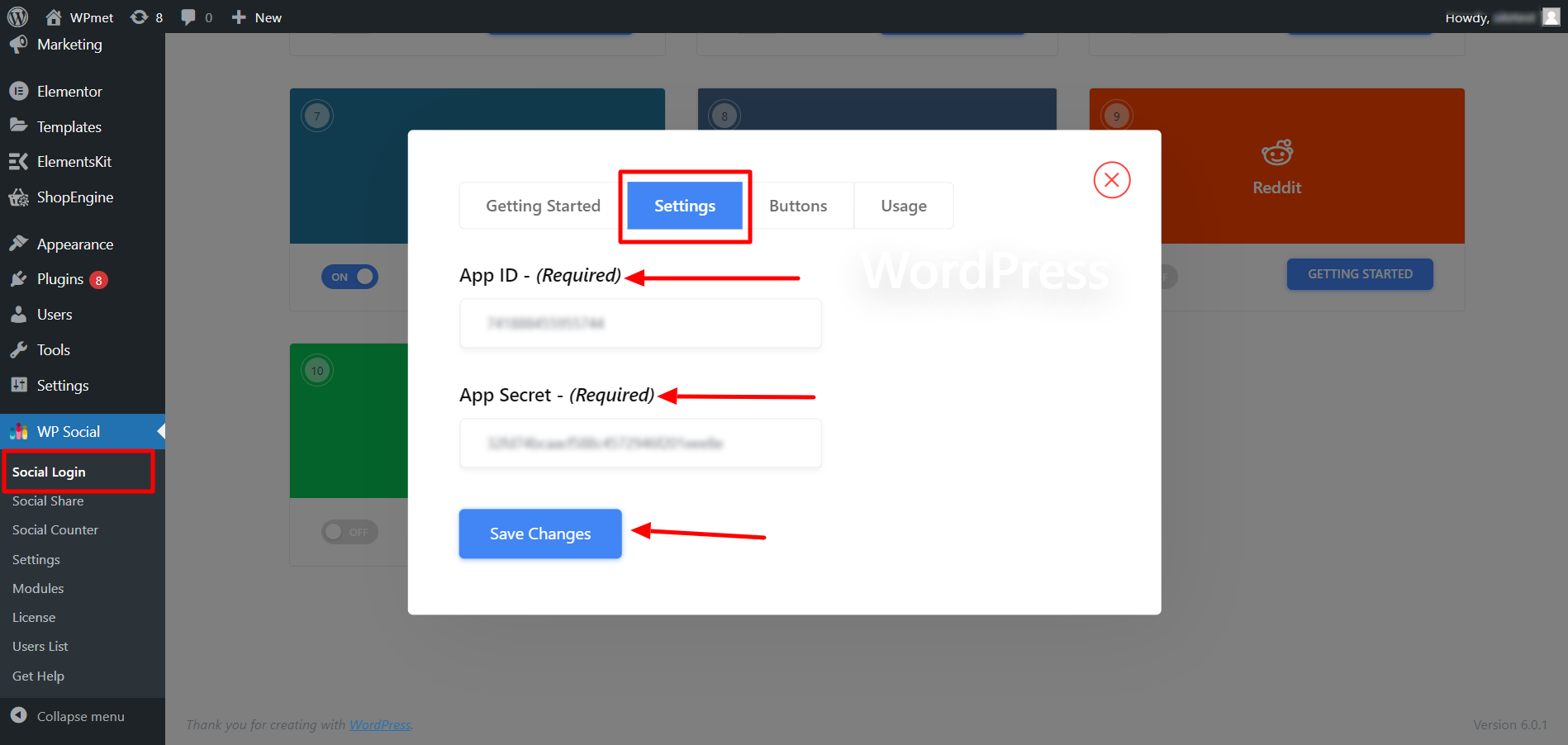 verify WordPress app integration for WordPress login