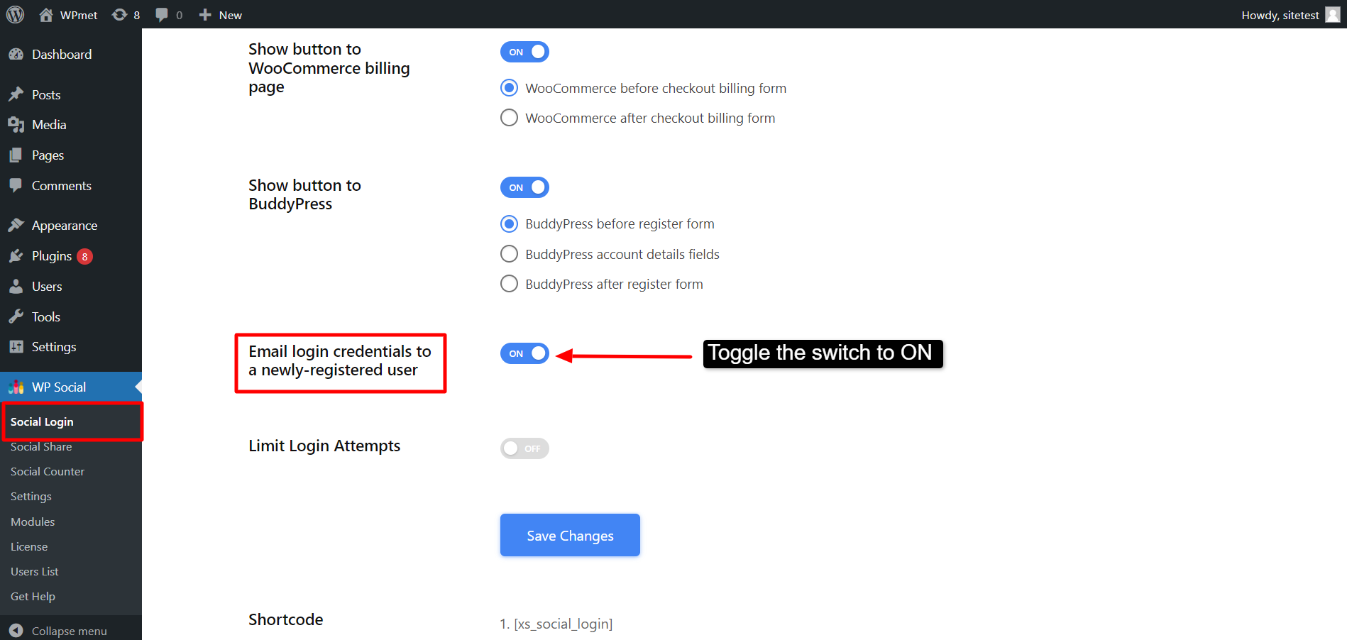  Email login credentials to a newly-registered user