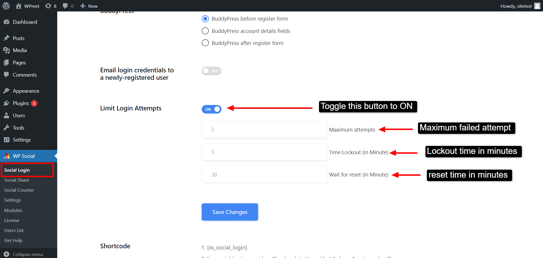 Limitar tentativas de login