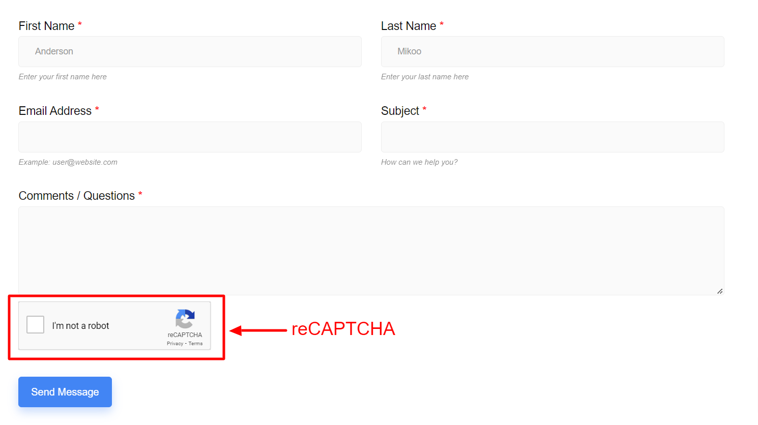 MetForm reCAPTCHA WordPress plugin