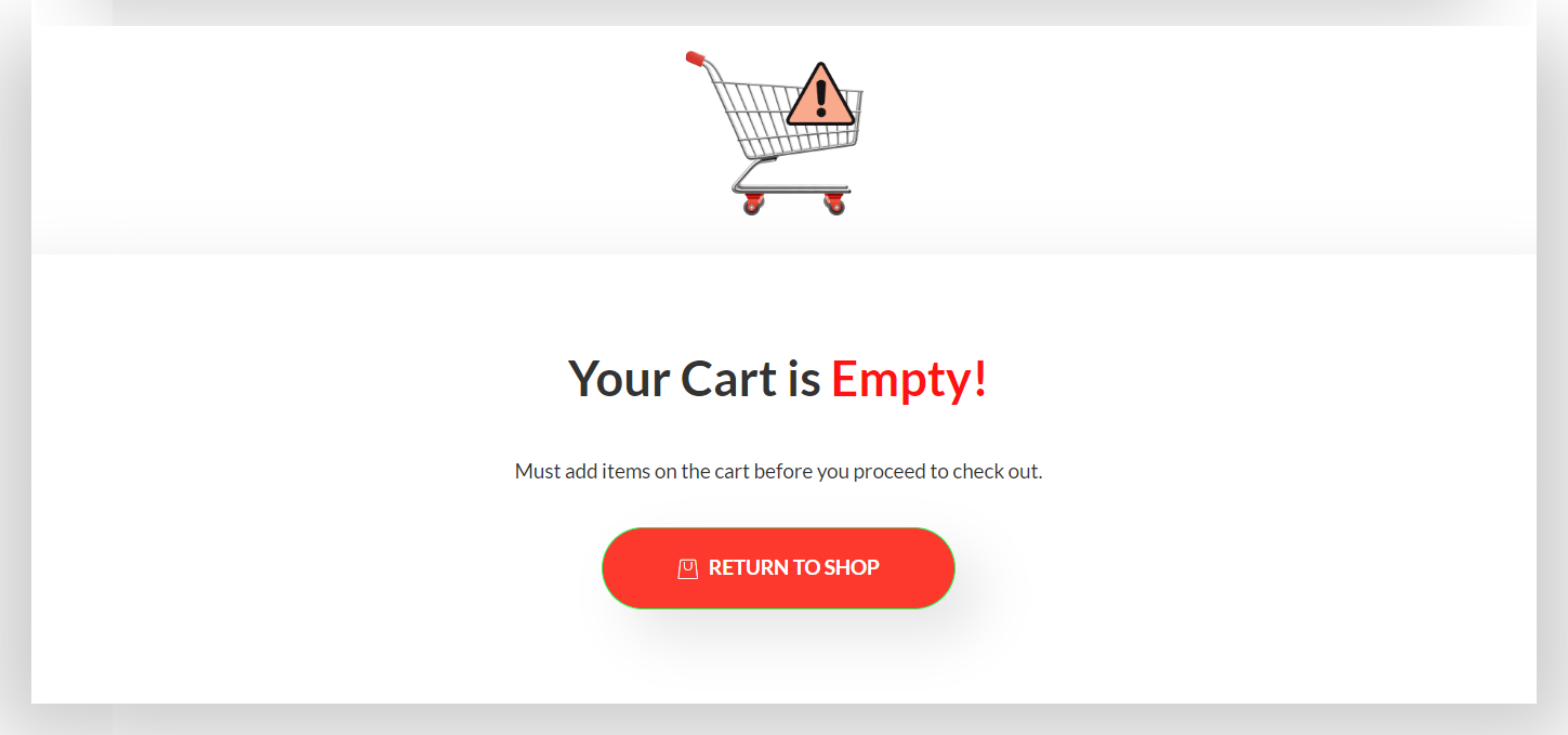 Template for WooCommerce empty cart - ShopEnigine