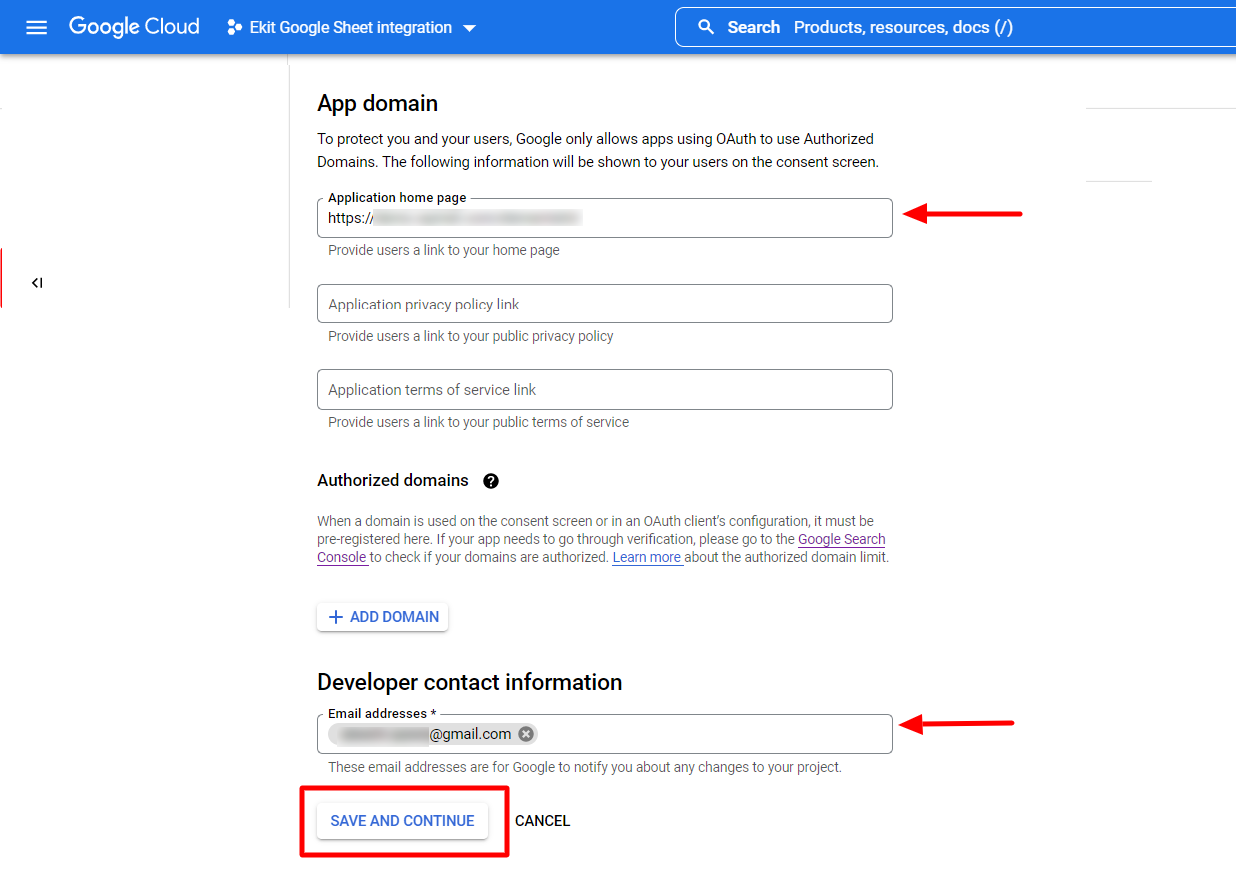 App OAuth-skärm-Google Sheet-integrering med Elementor