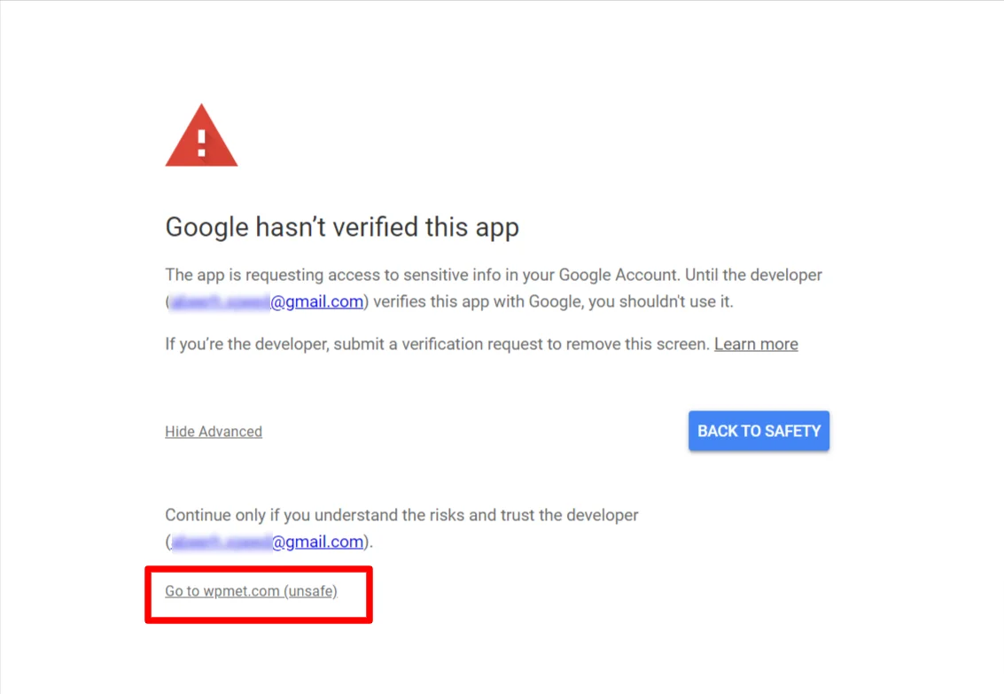 Google APP verification