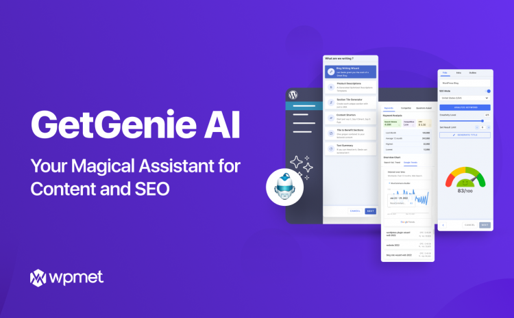 GetGenie votre assistant IA pour le contenu et le référencement Wpmet