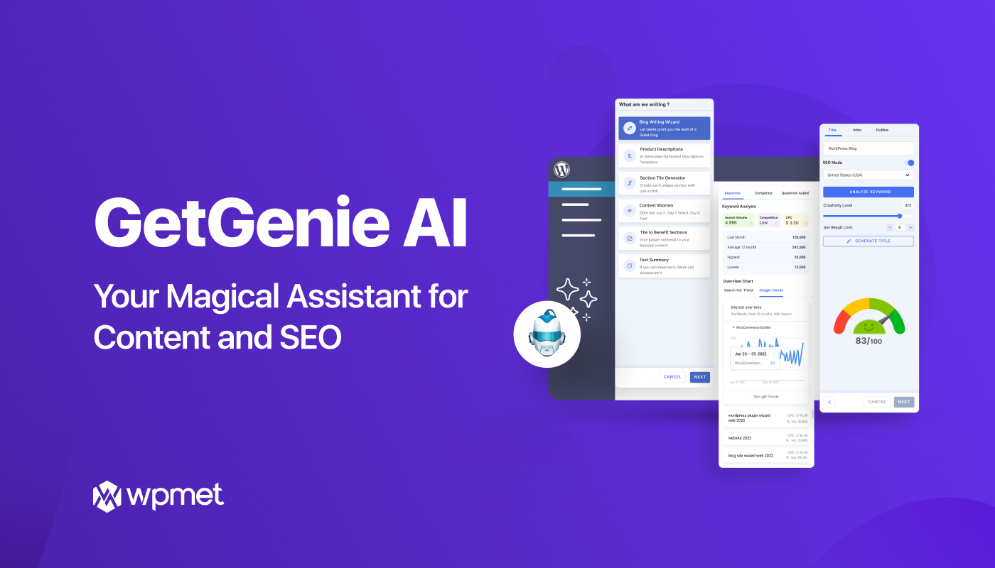 GetGenie your AI Assistant for Content and SEO Wpmet