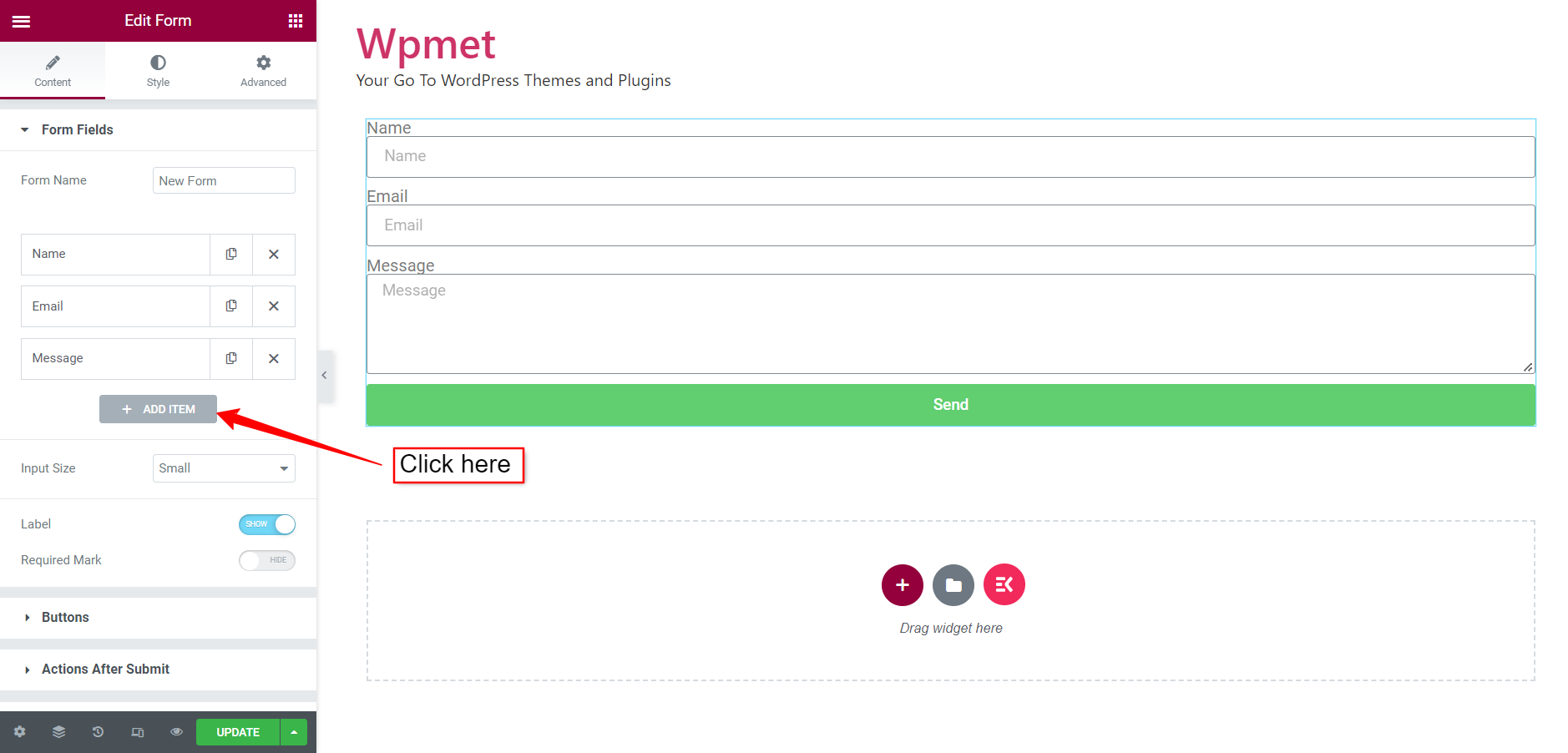 Elementorフォームにリセットボタンを追加する