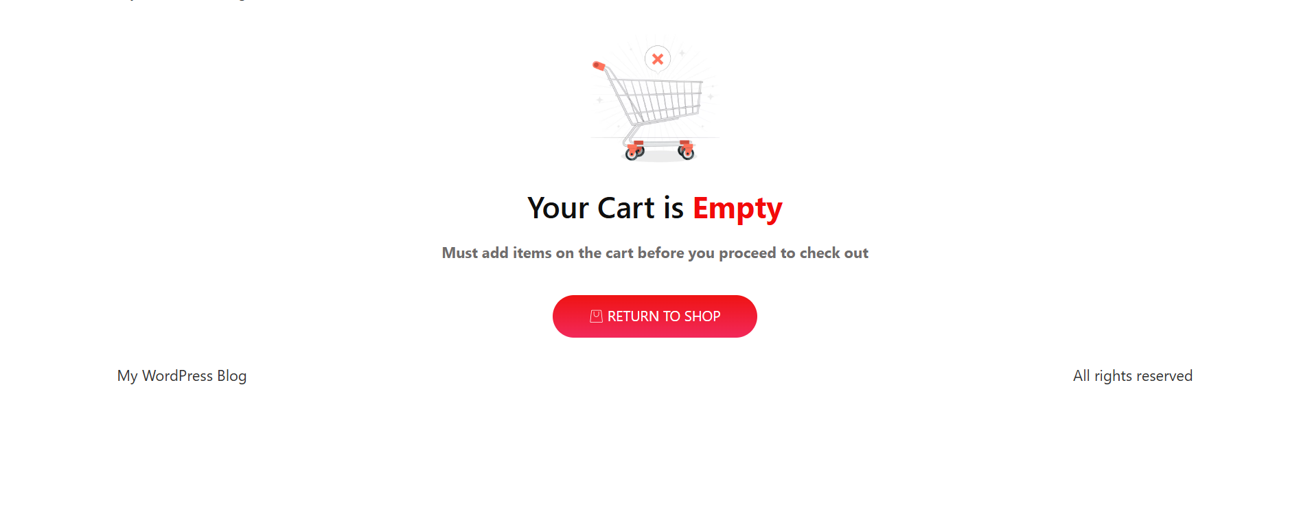WooCommerce 빈 장바구니용 템플릿 - ShopEnigine