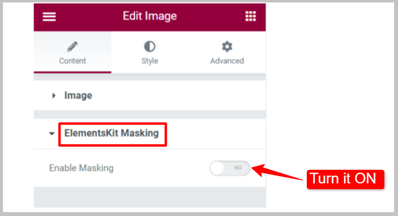 Enable ElementsKit masking for images