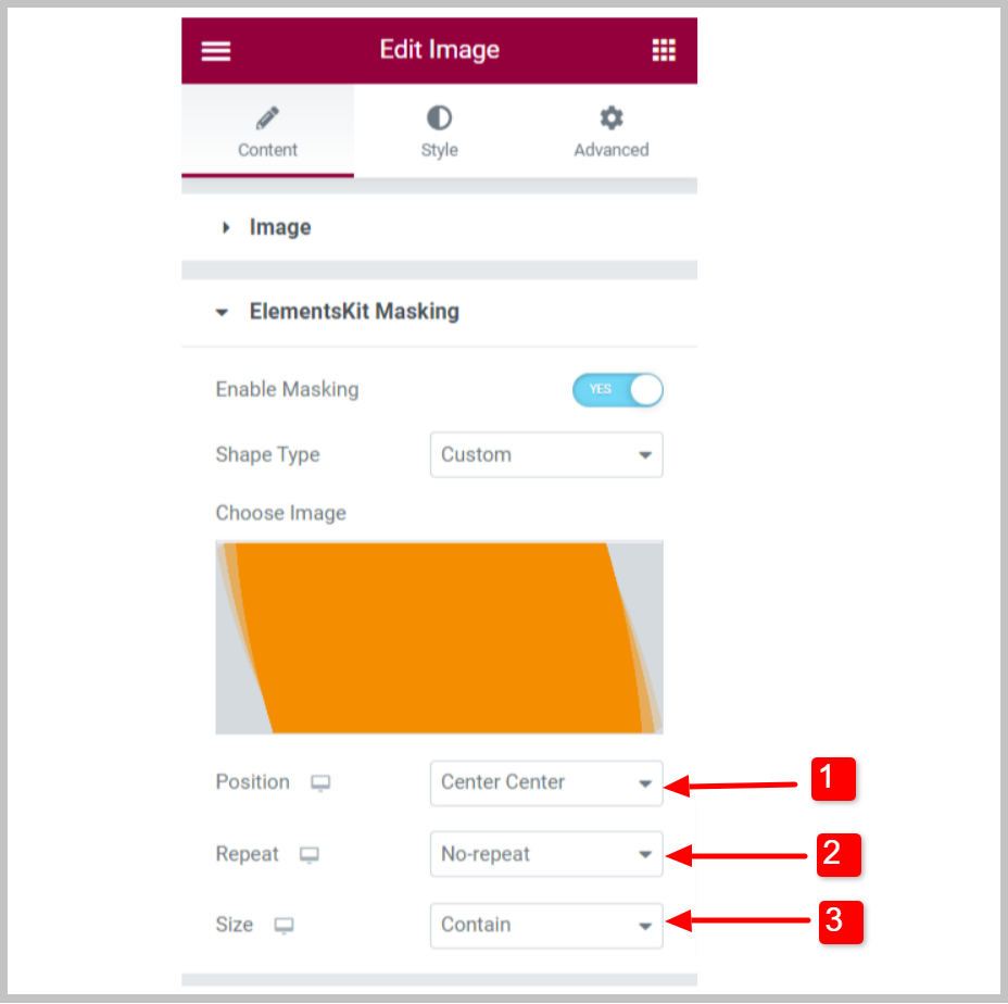 Customize masking shape style -Masking module