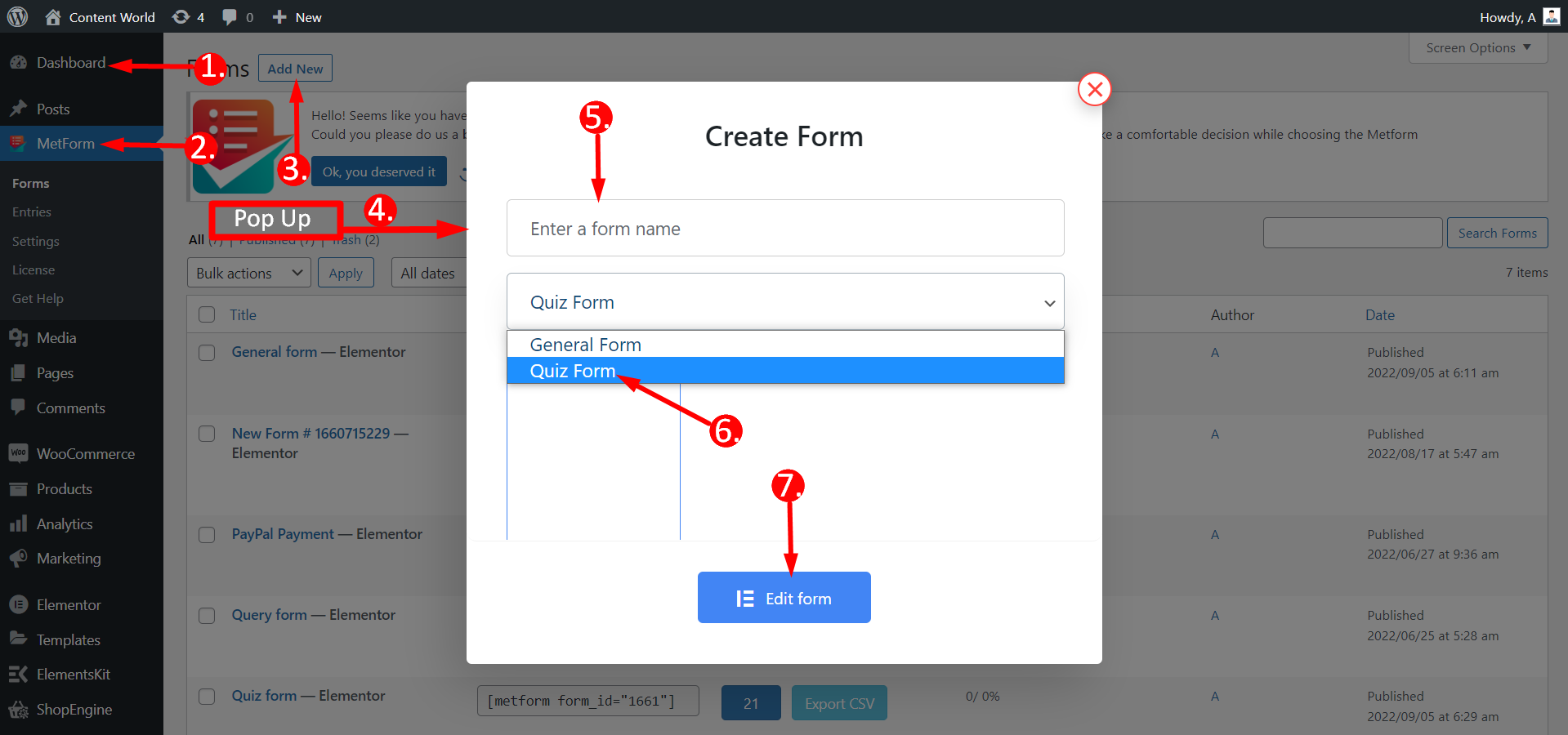 Creating a quiz form is much easier with MetForm.