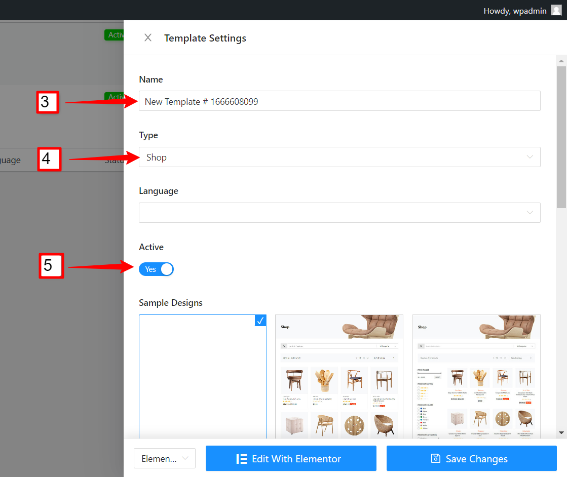 Settings for ShopEngine multilingual template