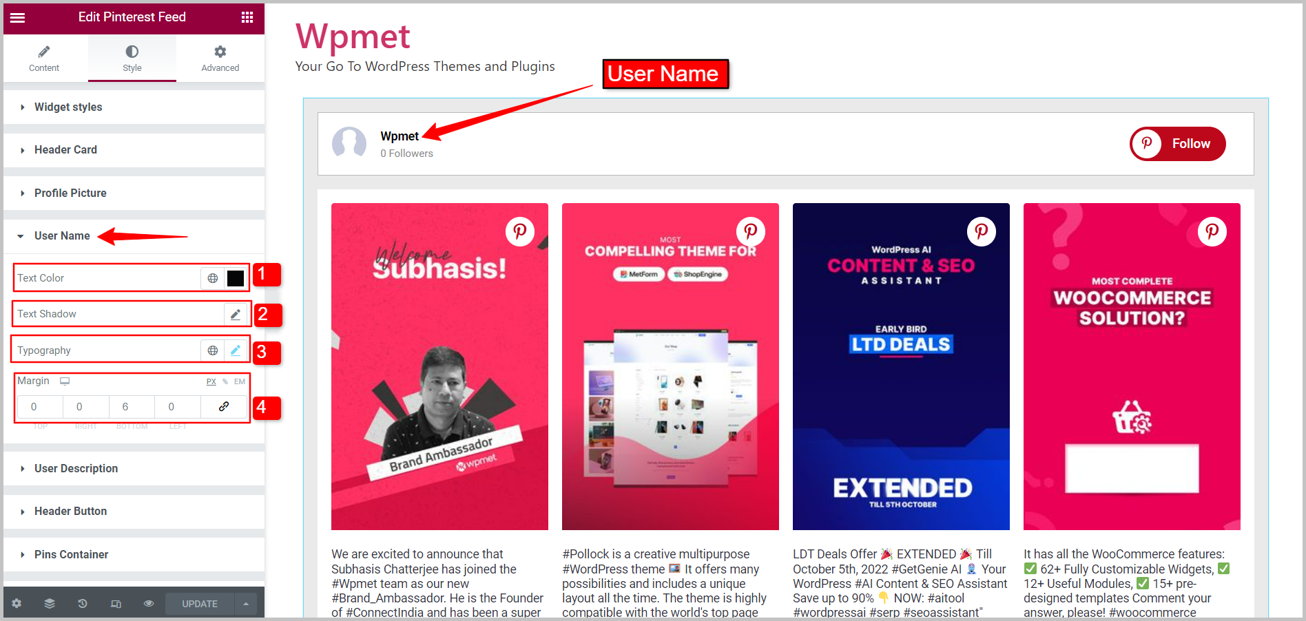 How To Add Pinterest Feed To WordPress Using Elementor - ElementsKit