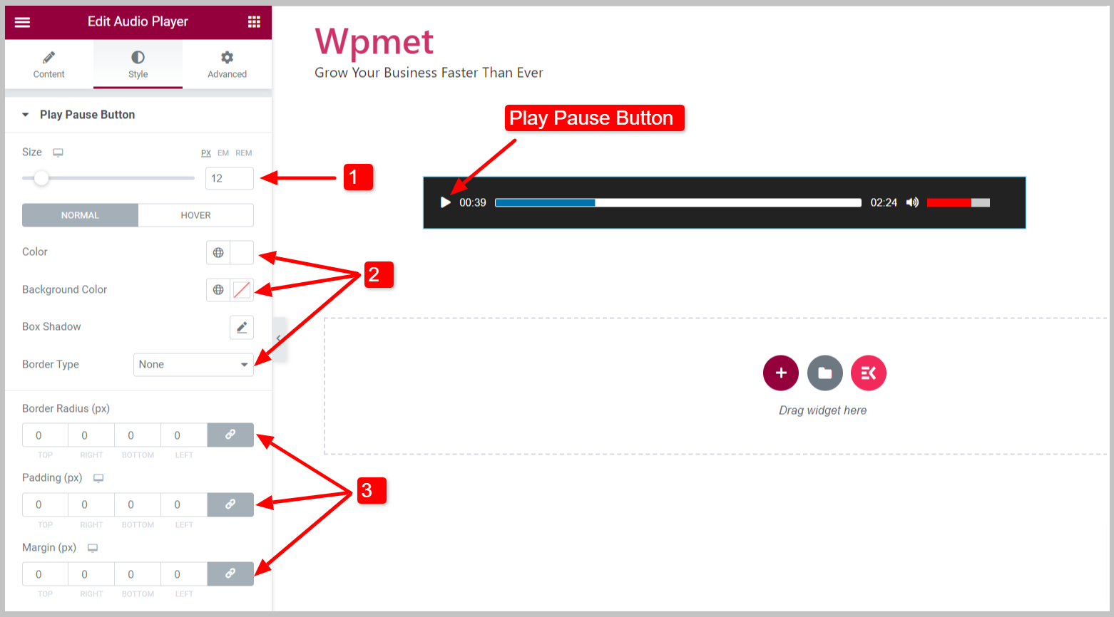 Customize Play Pause button of WordPress audio player