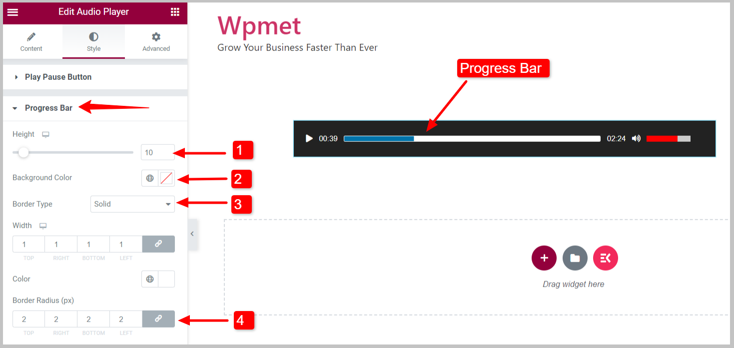 Customize Progress bar of WordPress audio player