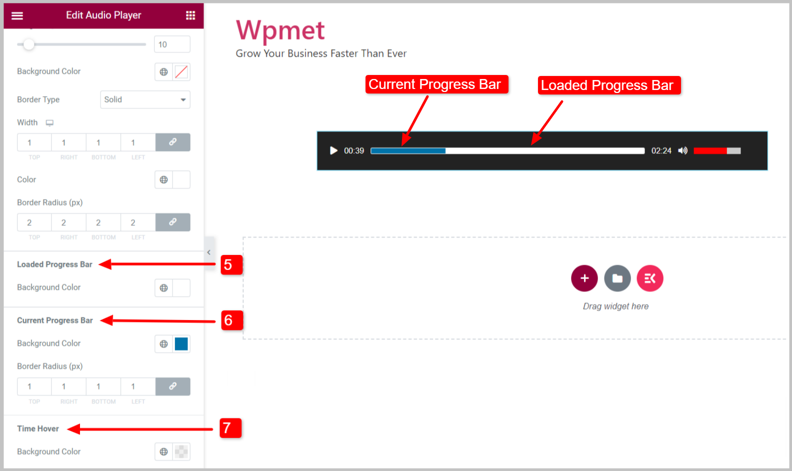 Personnaliser la barre de progression actuelle du lecteur audio WordPress