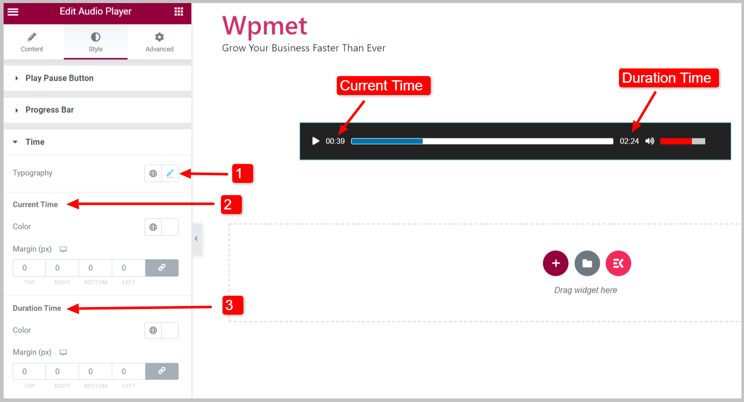 Personaliza los estilos de tiempo del reproductor de audio de WordPress