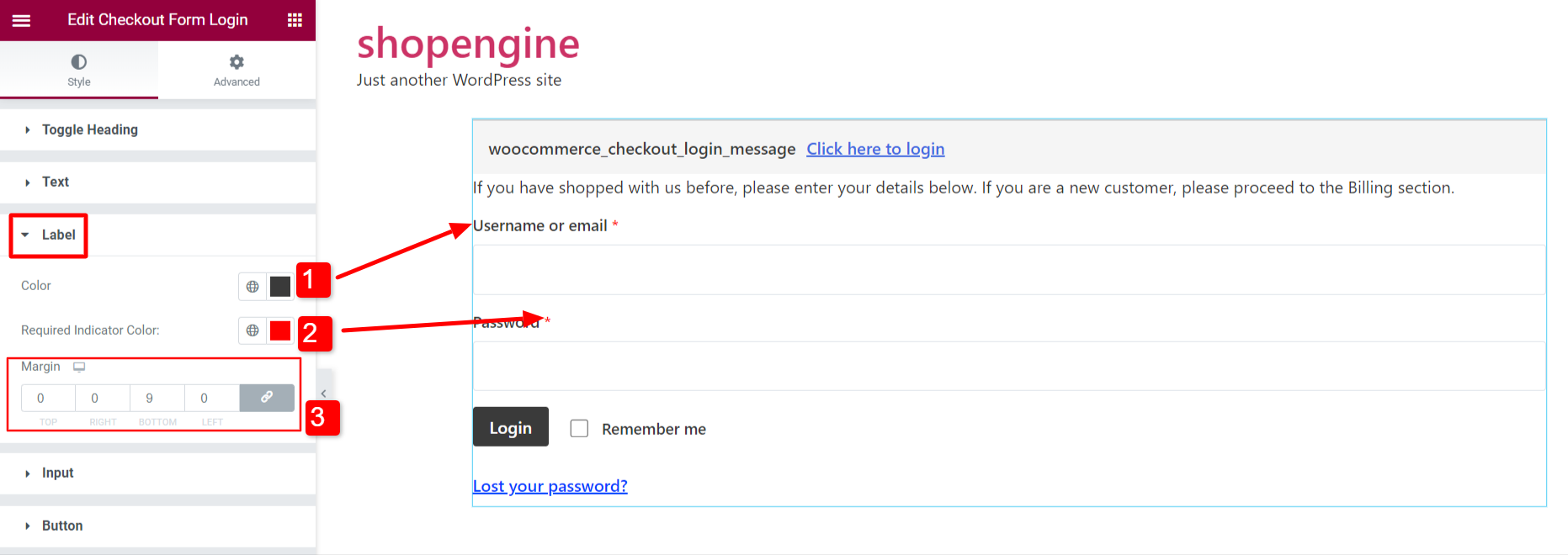 customize label backgound of checkout login form